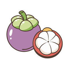 mangosteen icon, mangosteen vector illustration-simple illustration of mangosteen, perfect for mangosteen logos and icons