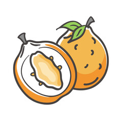 medlar fruit icon, medlar fruit vector illustration-simple illustration of medlar fruit, perfect for medlar fruit logos and icons