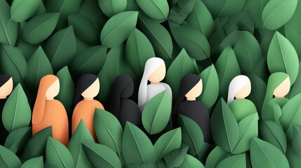 Obraz premium Diversity A sacred gathering where people from different faiths join in a collective prayer.