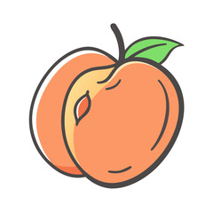 peach icon, peach vector illustration-simple illustration of peach, perfect for peach logos and icons