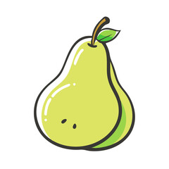 pear icon, pear vector illustration-simple illustration of pear, perfect for pear logos and icons