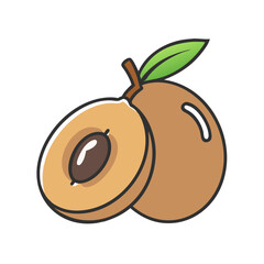 sapodilla fruit icon, sapodilla fruit vector illustration-simple illustration of sapodilla fruit, perfect for sapodilla fruit logos and icons