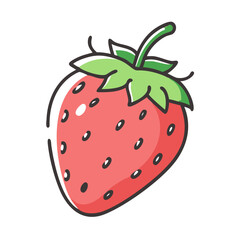 strawberry icon, strawberry vector illustration-simple illustration of strawberry, perfect for strawberry logos and icons