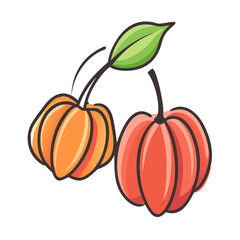 surinam cherry icon, surinam cherry vector illustration-simple illustration of surinam cherry, perfect for surinam cherry logos and icons