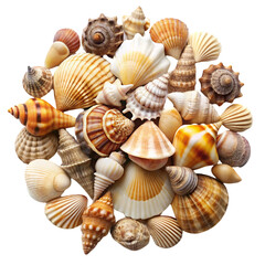 Seashells isolated on transparent background  
