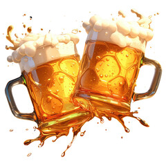 Celebrating friendship with beer cheers local pub digital art festive atmosphere