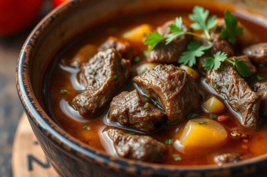 Traditional Georgian Ostri Soup