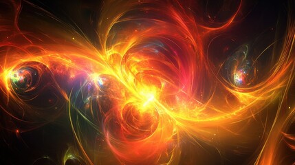 Fototapeta premium Quantum System Glowing with Swirling Binary Project