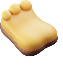 Cute 3D clay foot emoji featuring a vibrant design and a smooth texture on a transparent background perfect for digital use