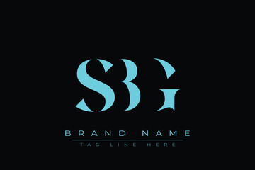 Fototapeta premium SBG abstract letter logo design. This logo is designed by three abstract letters.