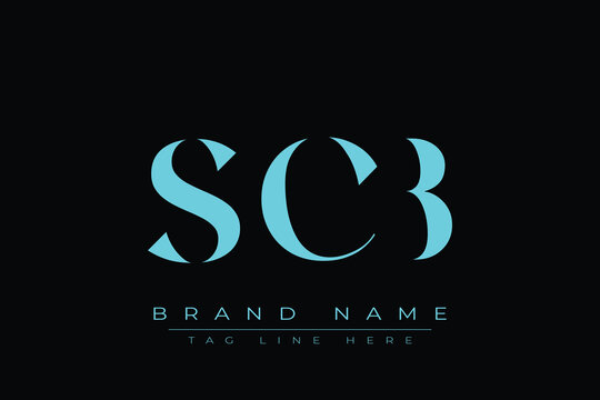 SCB abstract letter logo design. This logo is designed by three abstract letters.