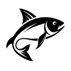 A vibrant vector illustration depicts a cartoon fish swimming in the sea, an aquatic animal icon