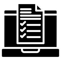 Fototapeta premium Bold Glyph Online Survey Icon