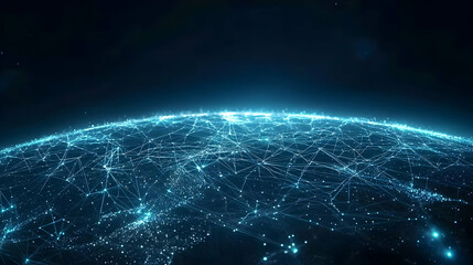 Obraz premium Global Network Of Cities Illuminated At Night