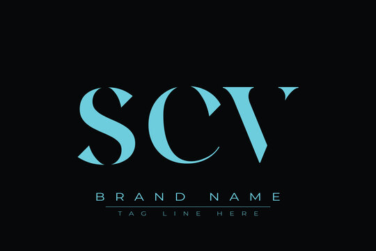 SCV abstract letter logo design. This logo is designed by three abstract letters.