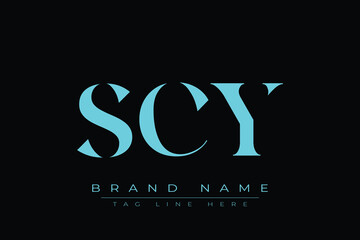 SCY abstract letter logo design. This logo is designed by three abstract letters.