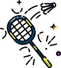 Badminton Racket and Shuttlecock Illustration