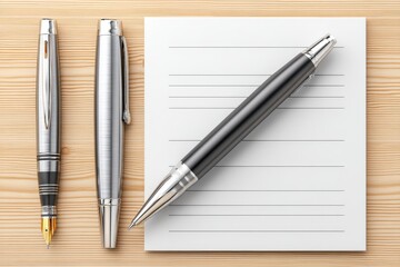 Naklejka premium A simple desk with a blank complaint form and a pen centered on it