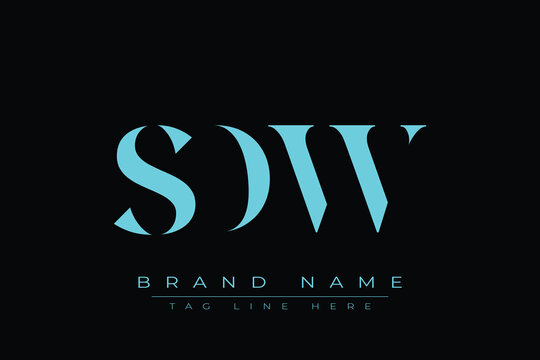 SDW abstract letter logo design. This logo is designed by three abstract letters.
