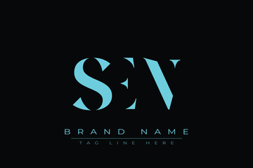 SEN abstract letter logo design. This logo is designed by three abstract letters. © Mahamud