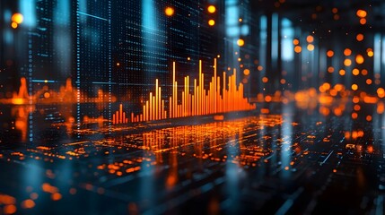 Obraz premium Futuristic financial data analytics and market visualization