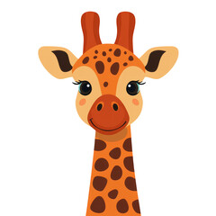 Cute chubby giraffe with friendly expression and vibrant colors, perfect for kids designs