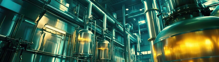 Industrial brewing facility interior