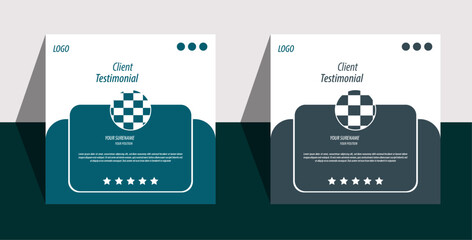Set of client testimonials or review social media post design,Customer feedback testimonial social media post web banner template.client feedback template with square size modern and creative, Custome