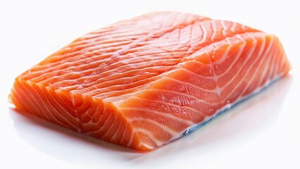 Fresh Salmon Fillet Closeup: Pink Flesh Texture, Raw Seafood