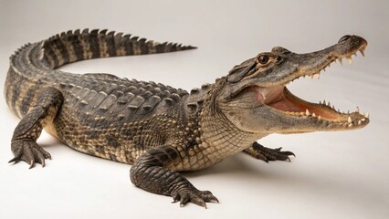 Naklejka premium American Alligator on studio background