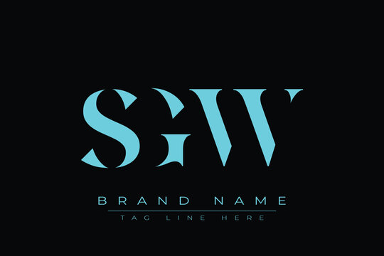 SGW abstract letter logo design. This logo is designed by three abstract letters.