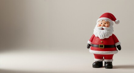 Santa Claus figurine standing in soft light  