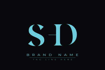 SHD abstract letter logo design. This logo is designed by three abstract letters.