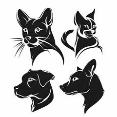 Obraz premium Collection of Elegant Animal Portraits. Dogs