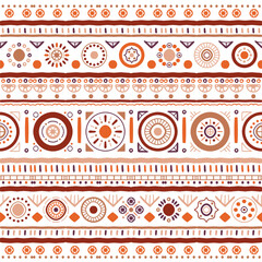 Ethnic seamless in native style. Vector pattern with African art decoration tribal geometric shape symbols. Folk background vector. Tent boarder backdrop. Abstract Aztec line motif