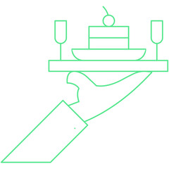 Serve Dinner single vector illustration icon