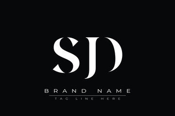 SJD abstract letter logo design. This logo is designed by three abstract letters.