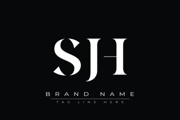 SJH abstract letter logo design. This logo is designed by three abstract letters.