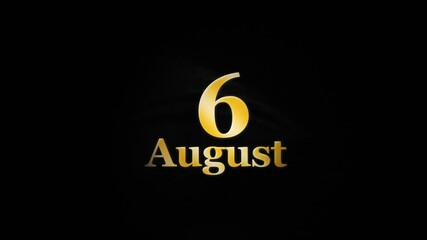 Glowing 6 August, 6 August Logo Animation Video