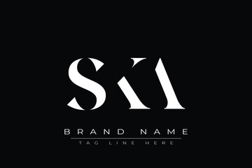 SKA abstract letter logo design. This logo is designed by three abstract letters.