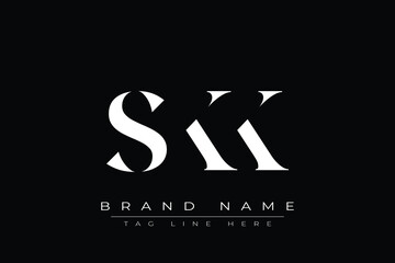 SKK abstract letter logo design. This logo is designed by three abstract letters.