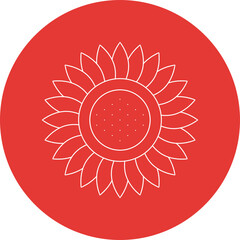 Sunflowers single vector illustration icon