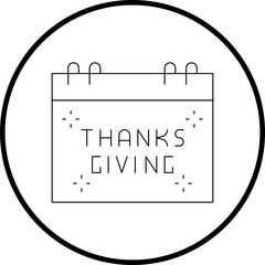 Thanksgiving Date single vector illustration icon