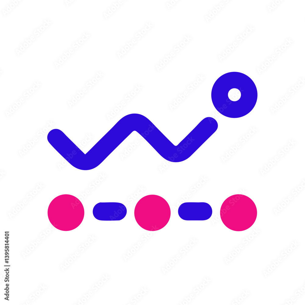 Poster progress tracker icon with abstract graph elements