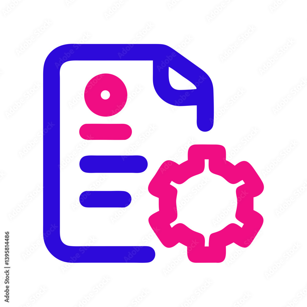 Poster icon representing project overview with settings gear