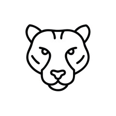 Minimalist Vector Graphic Of Leopard Head Outline Simple Animal Illustration