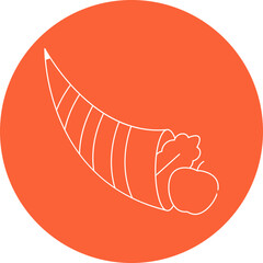 Cornocupia with Vegetables single vector illustration icon