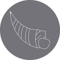 Cornocupia with Vegetables single vector illustration icon