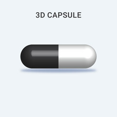 3d Capsule Black and white