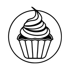 Cupcake Icon – Sweet Dessert Logo Design,
